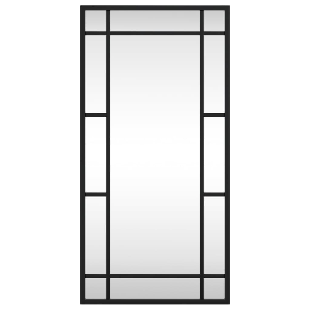 vidaXL Стенно огледало, черно, 30x60 см, правоъгълно, желязо