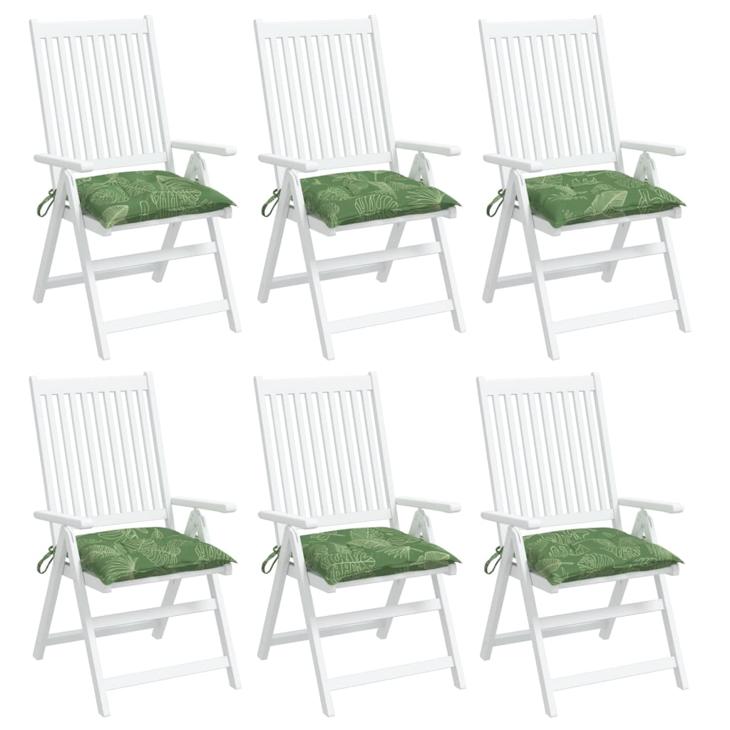vidaXL Възглавници за столове, 6 бр, на листа, 40x40x7 см, плат