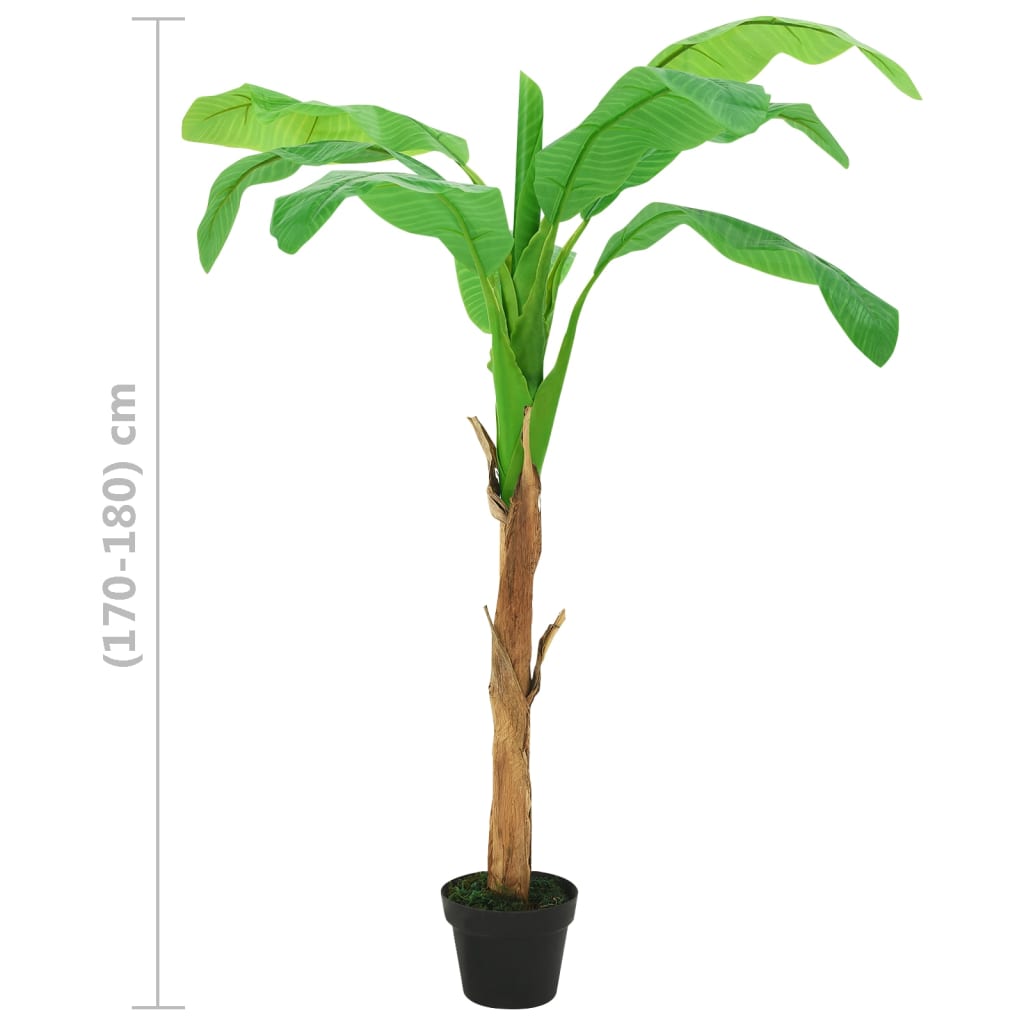 vidaXL Изкуствено растение банан със саксия, 180 см, зелено