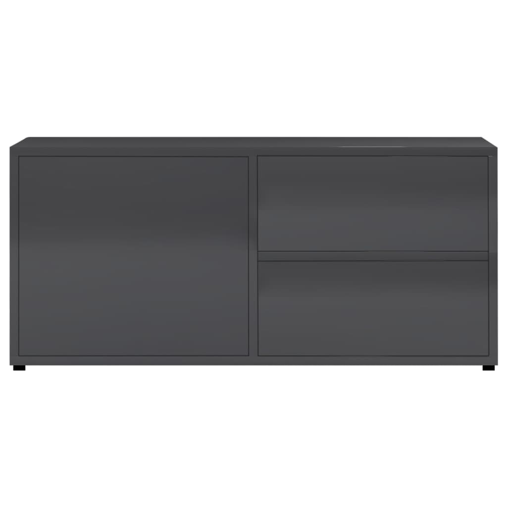 vidaXL ТВ шкаф, сив гланц, 80x34x36 см, ПДЧ