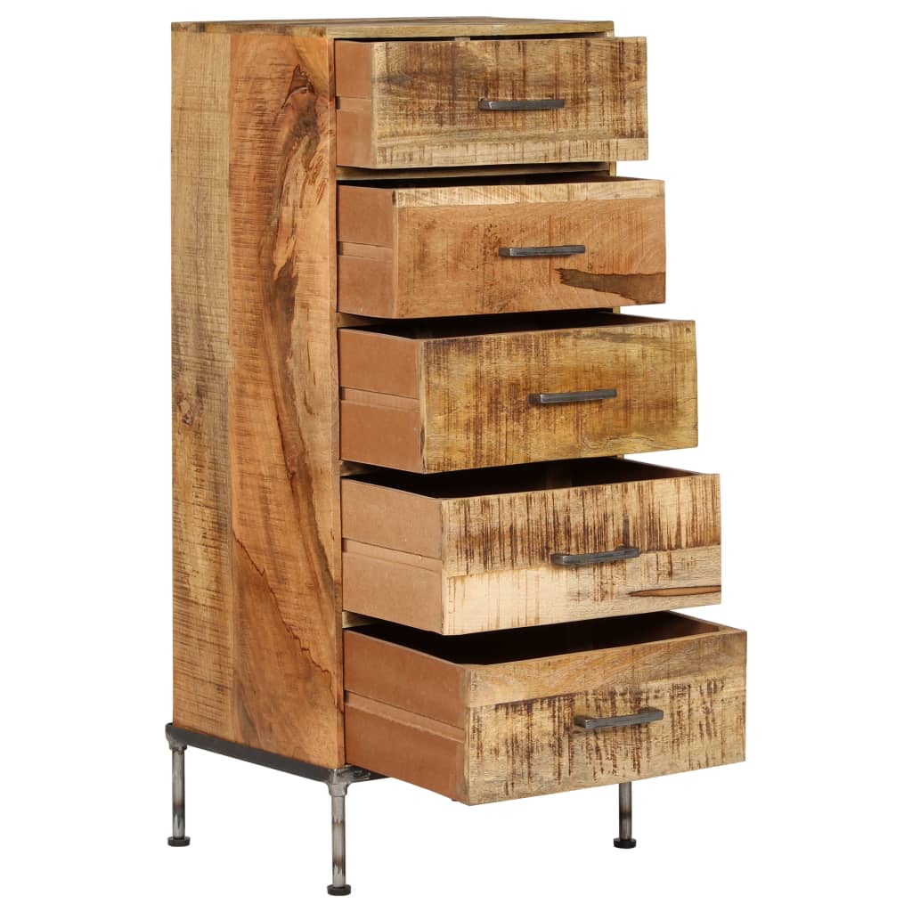 vidaXL Шкаф с чекмеджета, 45x35x106 см, мангово дърво масив