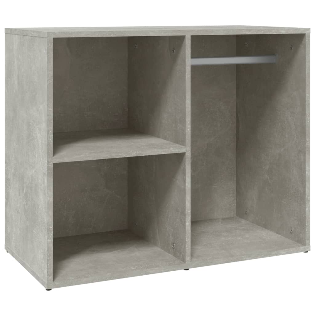 vidaXL Шкаф за гримиране, бетонно сиво, 80x40x65 см, инженерно дърво