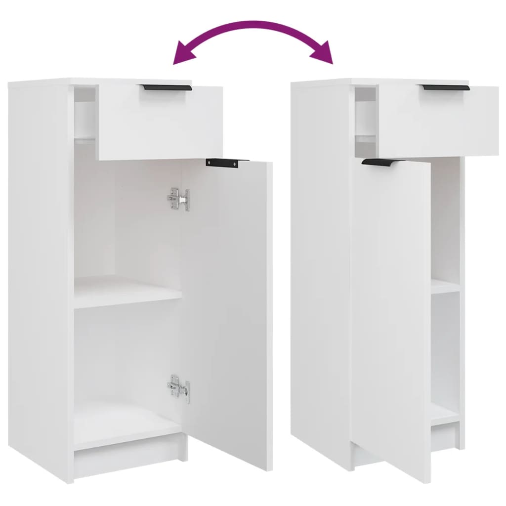 vidaXL Комплект мебели за баня от 4 части, бял, инженерно дърво