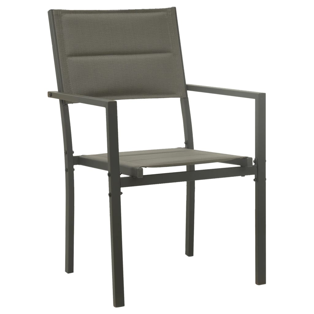 vidaXL Градински столове, 2 бр, textilene и стомана, сиво и антрацит