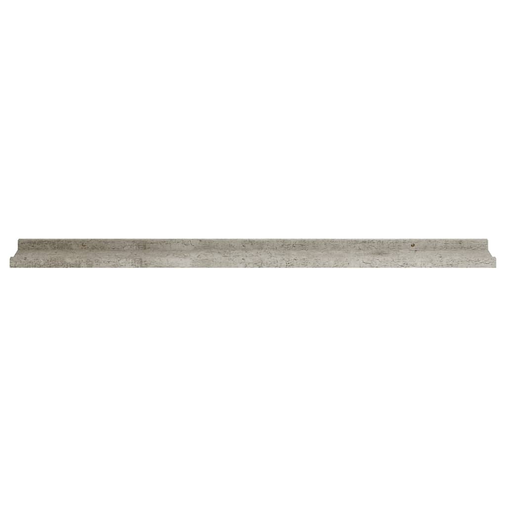 vidaXL Стенни рафтове, 4 бр, бетонно сиви, 100x9x3 см