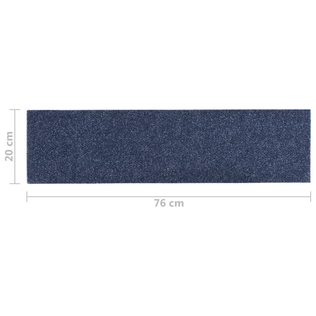 vidaXL Самозалепващи стелки за стълби, 15 бр, 76x20 см, сиво-сини