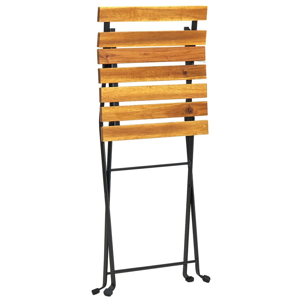 vidaXL Сгъваеми градински столове, 2 бр, стомана и акация масив