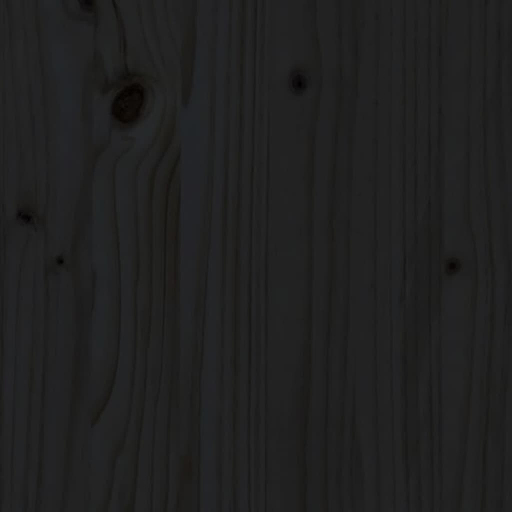 vidaXL Висок шкаф, черен, 60x40x120 см, борово дърво масив
