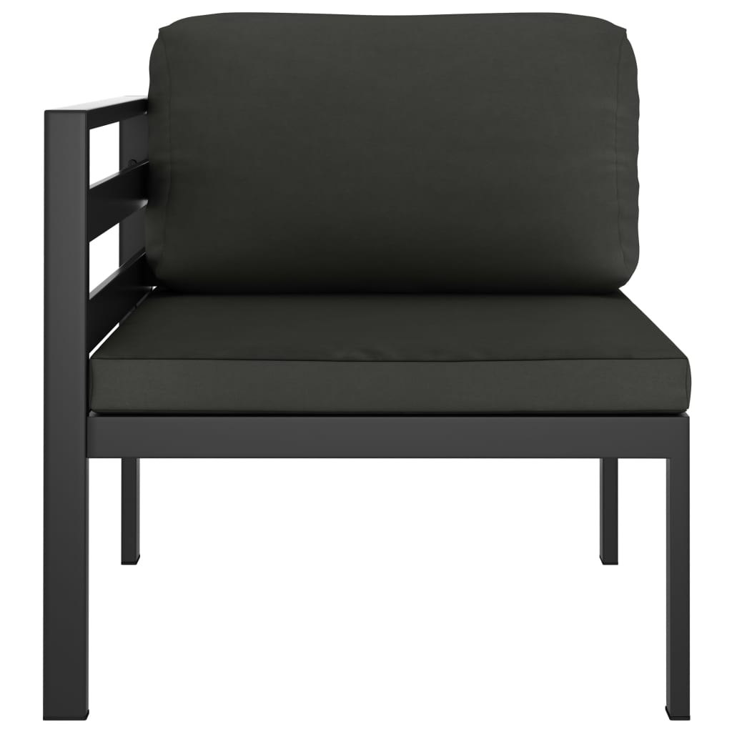 vidaXL Модулен ъглов диван, 1 бр, с възглавници, алуминий, антрацит