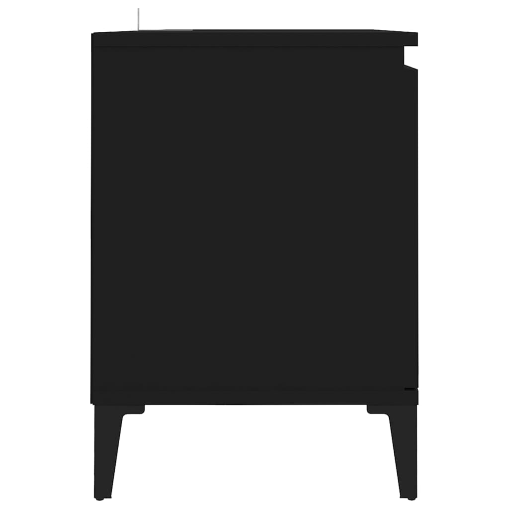vidaXL ТВ шкаф с метални крака, черен, 103,5x35x50 см