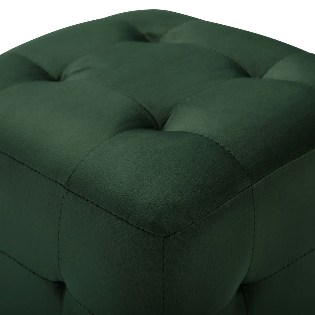 vidaXL Пуфове, 2 бр, зелени, 30x30x30 см, кадифен текстил