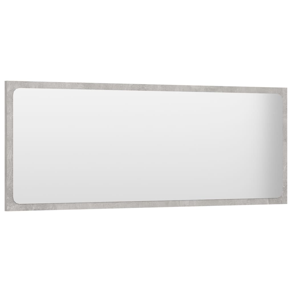 vidaXL Огледало за баня, бетонно сиво, 100x1,5x37 см, ПДЧ