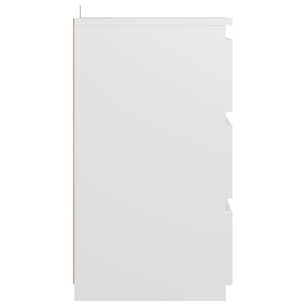 vidaXL Нощно шкафче, бяло, 40x35x62,5 см, ПДЧ