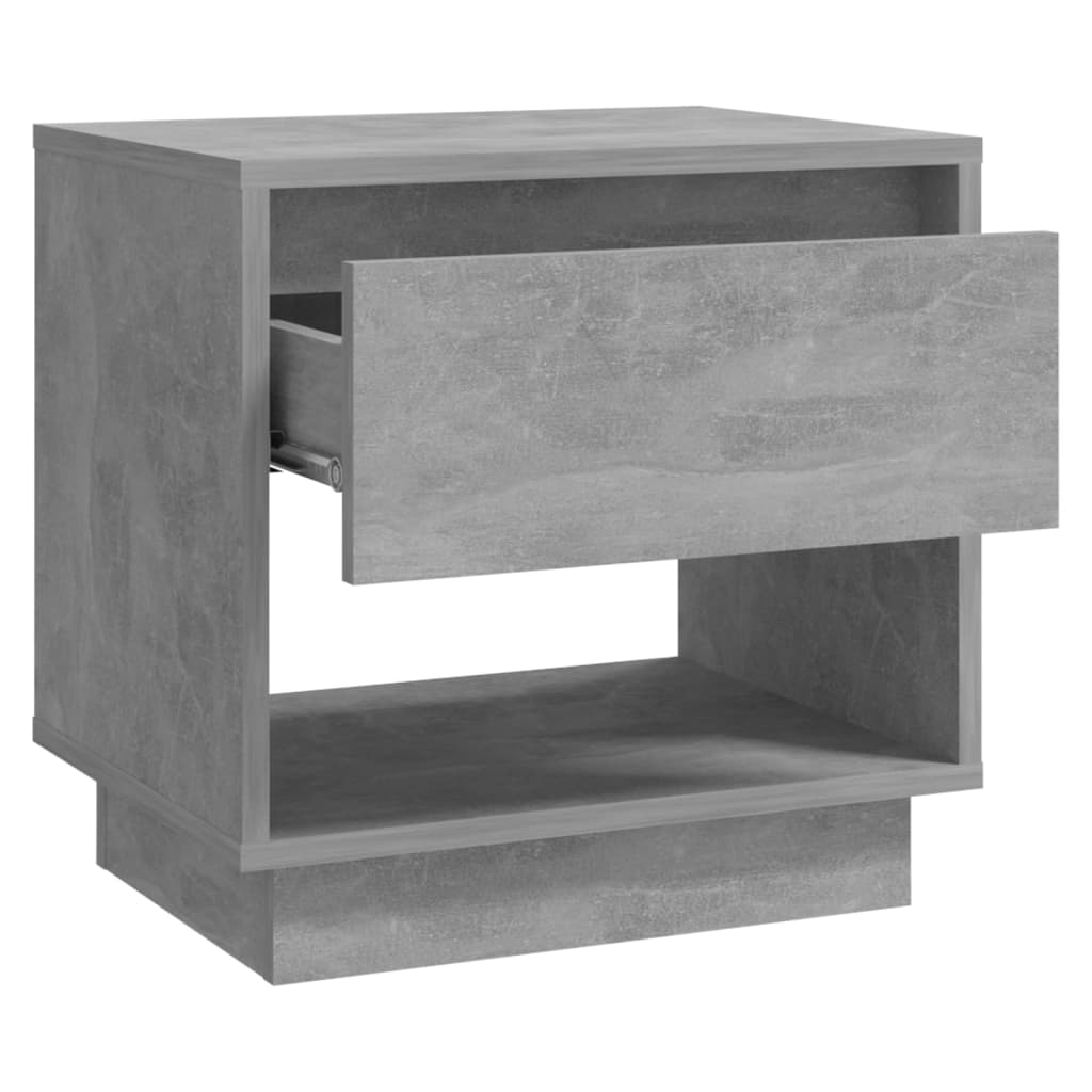 vidaXL Нощно шкафче, бетонно сиво, 45x34x44 см, ПДЧ