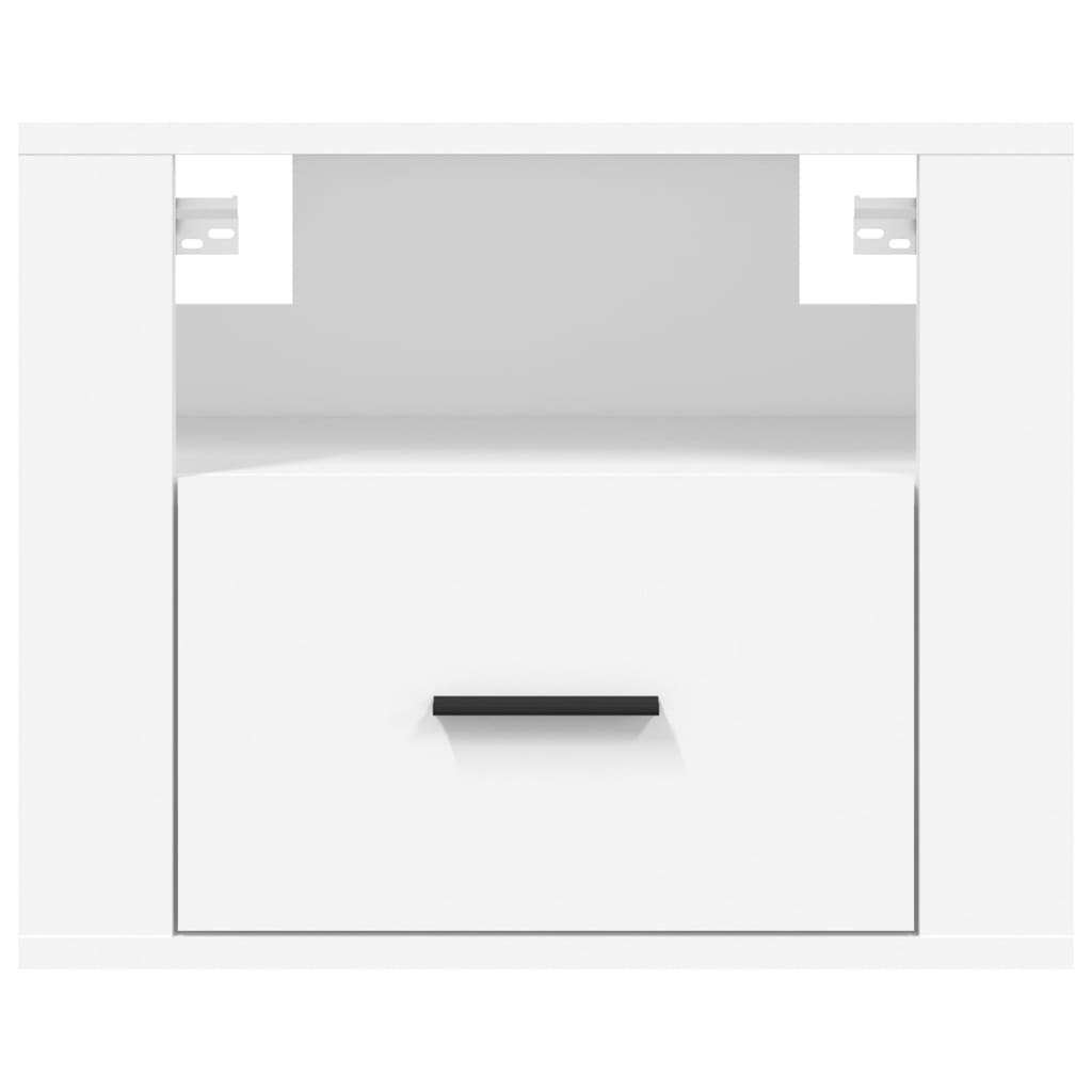 vidaXL Нощно шкафче за стенен монтаж, бяло, 50x36x40 см