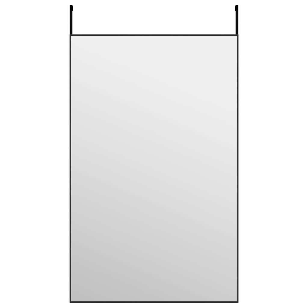 vidaXL Огледало за врата, черно, 50x80 см, стъкло и алуминий