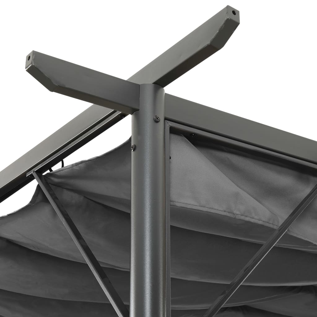 vidaXL Пергола с прибиращ се покрив, антрацит, 3х3 м, стомана, 180 г/м²