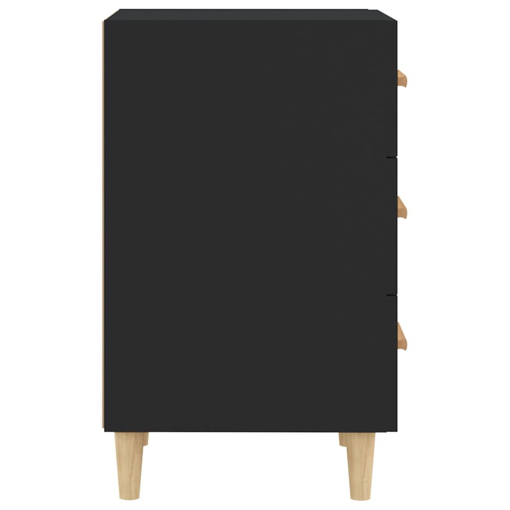 vidaXL Нощно шкафче, черно, 40x40x66 см, инженерно дърво