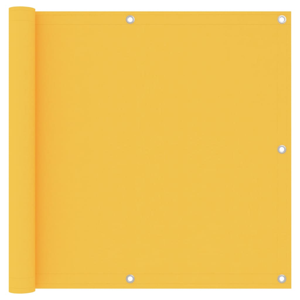 vidaXL Балконски параван, жълт, 90x400 см, оксфорд плат