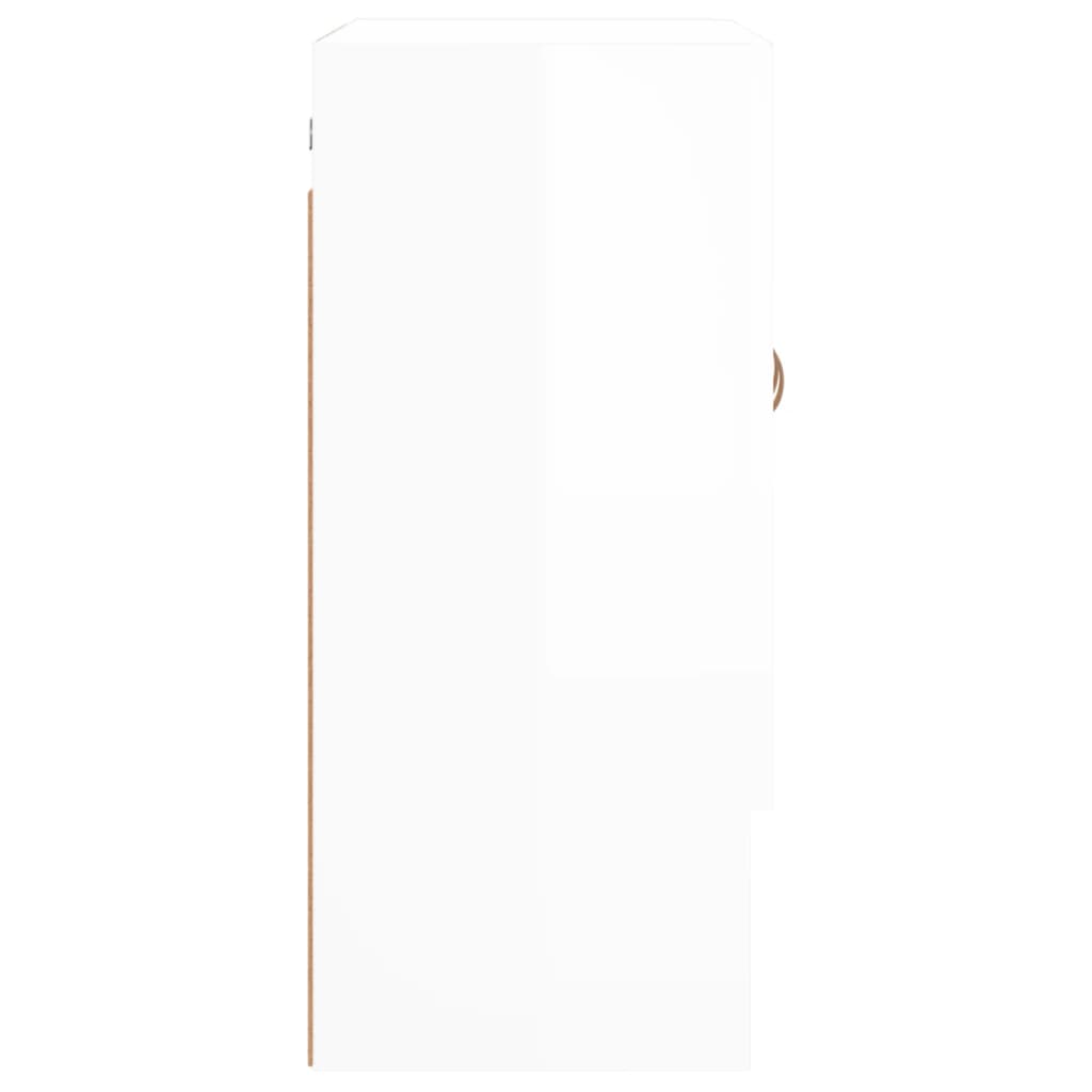 vidaXL Стенен шкаф, бял гланц, 60x31x70 см, инженерно дърво