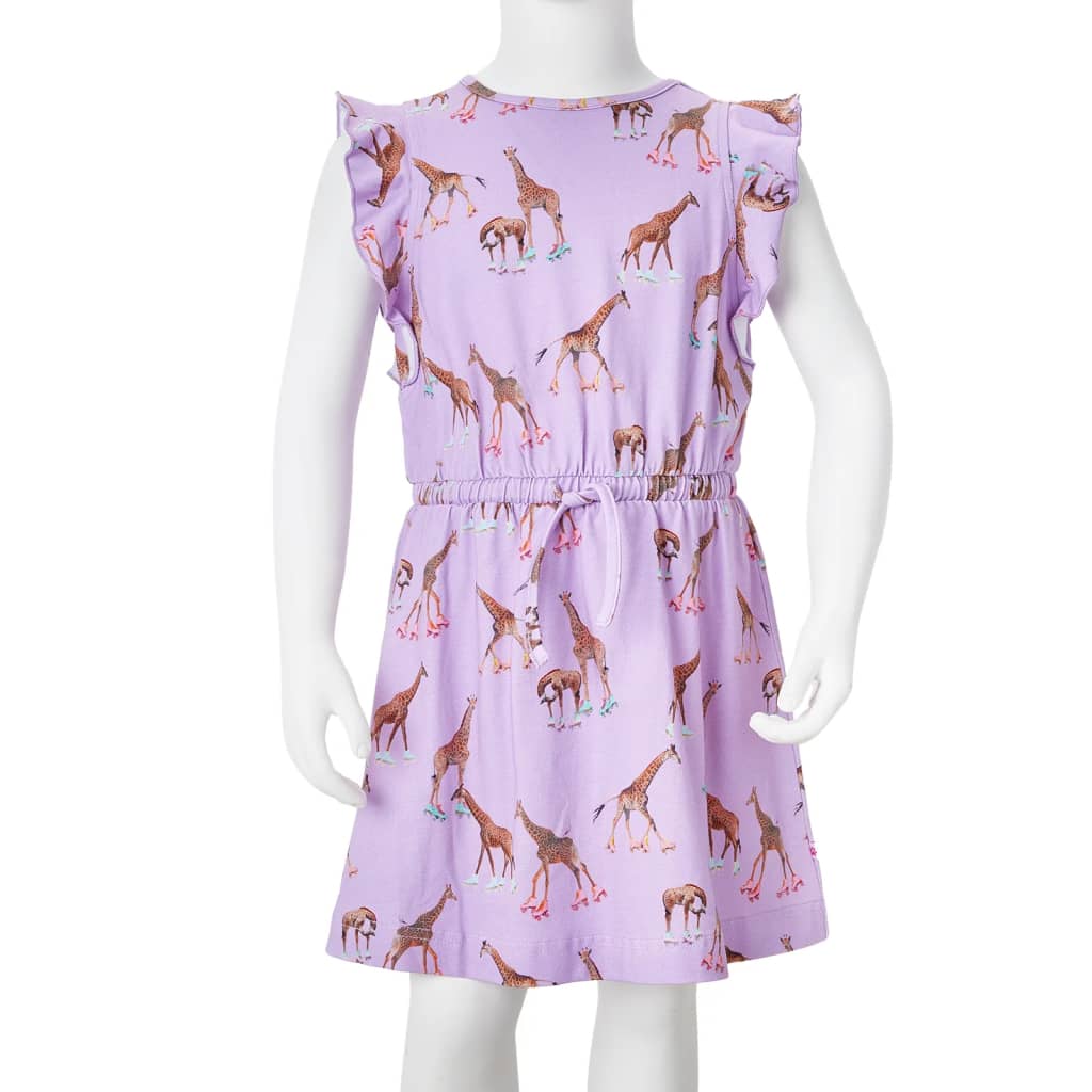 Детска рокля с волани, лилава, 92