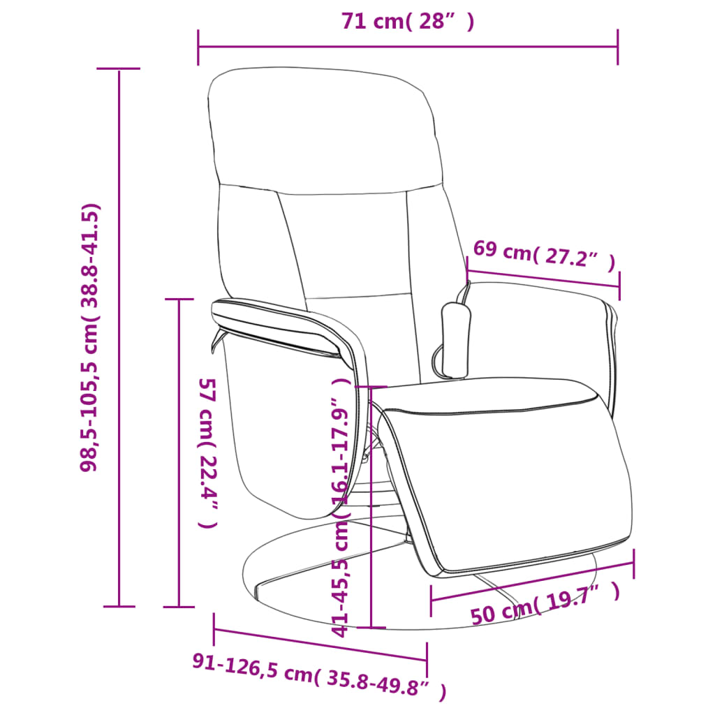 vidaXL Масажен реклайнер стол с поставка за крака, светлосив, кадифе