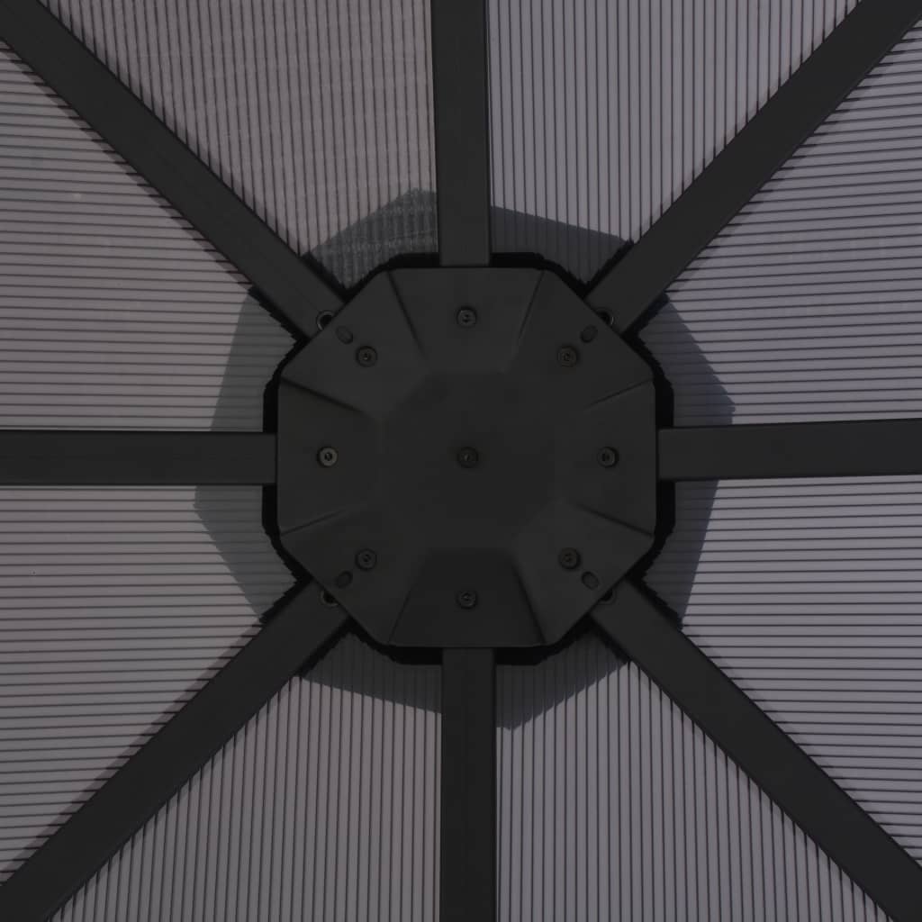 vidaXL Шатра с покрив, алуминий, 3х3 м, черна