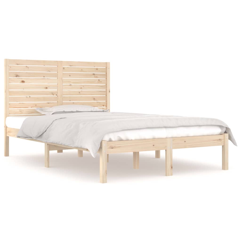 vidaXL Рамка за легло, дърво масив, 120x190 см, Small Double