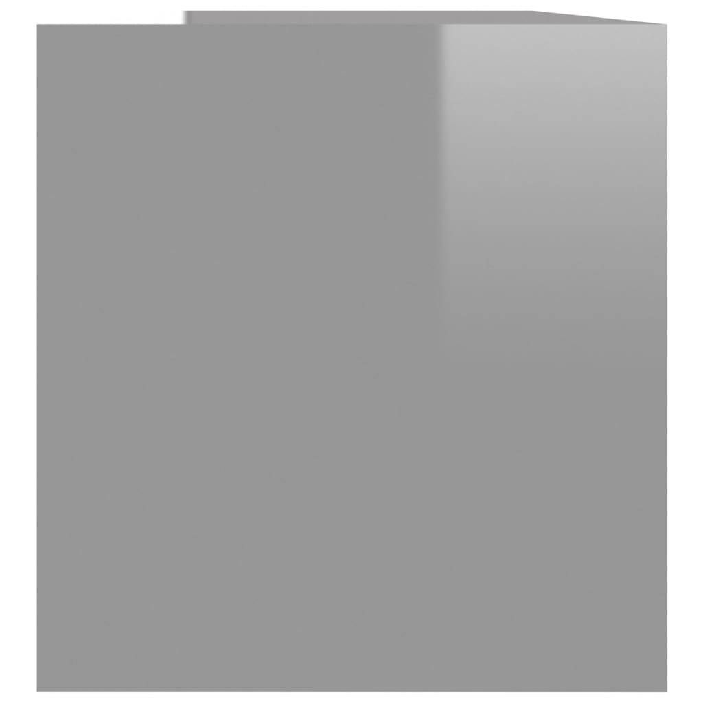 vidaXL Шкаф за винилови плочи, сив гланц, 71x34x36 см, инженерно дърво