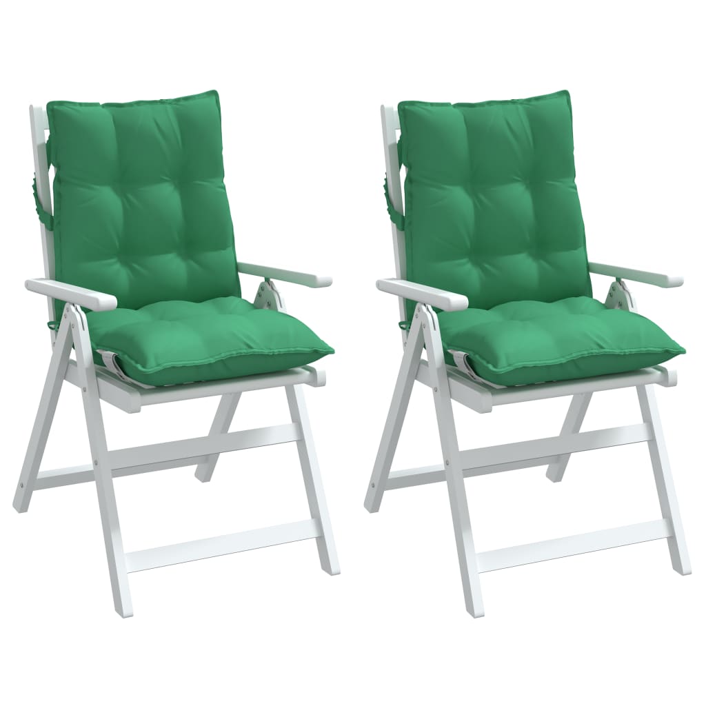 vidaXL Възглавници за стол с ниска облегалка 2 бр зелен Оксфорд плат