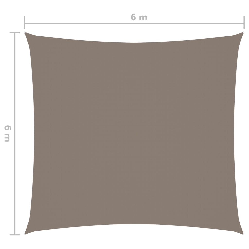 vidaXL Платно-сенник, Оксфорд текстил, квадратно, 6x6 м, таупе