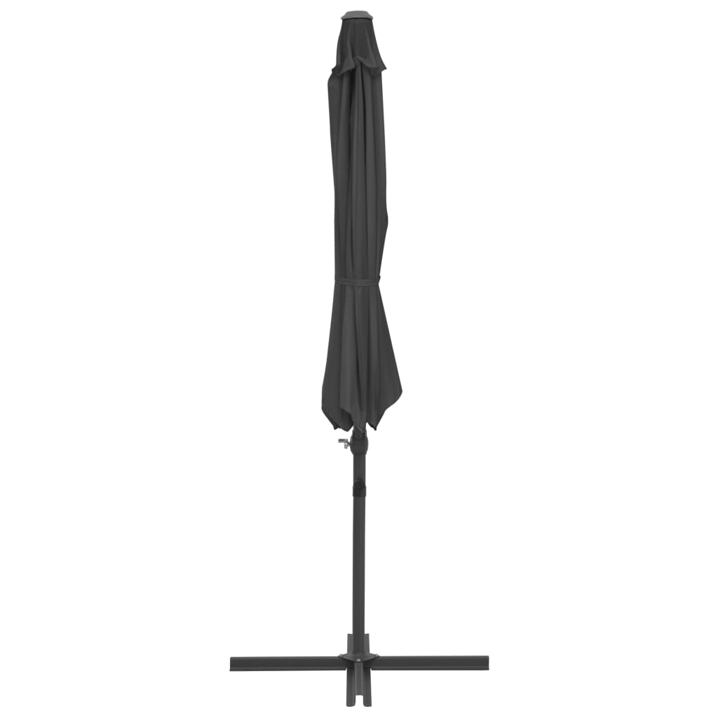 vidaXL Градински чадър чупещо рамо стоманен прът 300 см антрацит