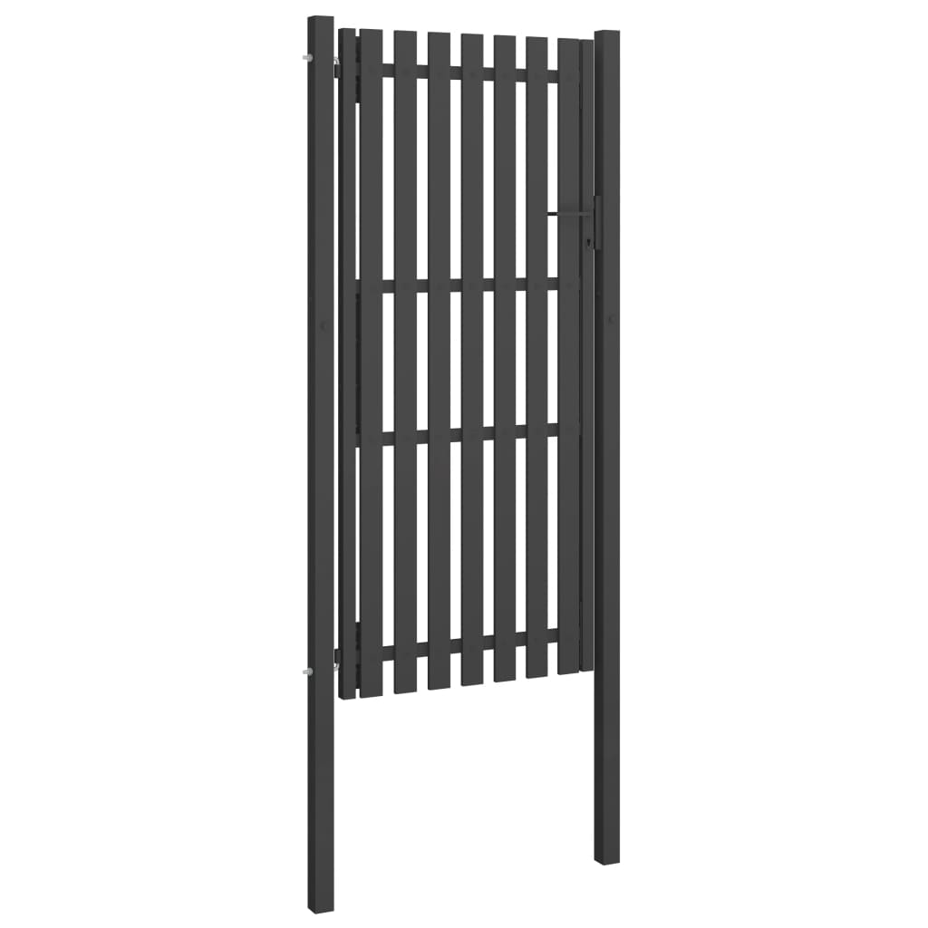 vidaXL Градинска порта за ограда, стомана, 1x2,5 м, антрацит