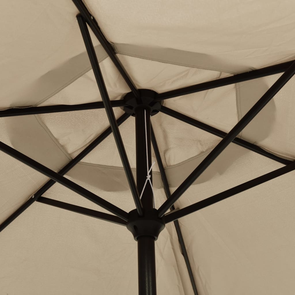 vidaXL Градински чадър с метален прът, 300 см, таупе