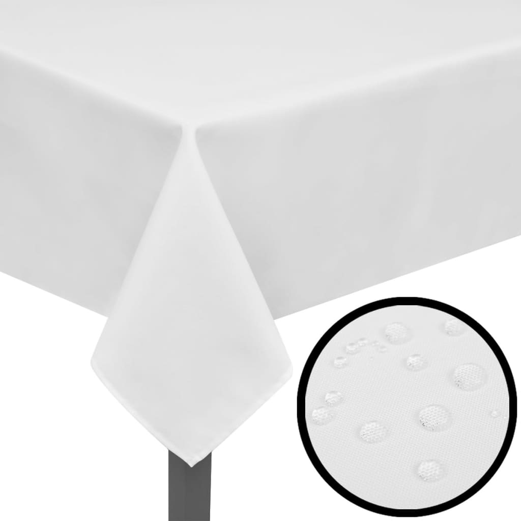Покривки за маса, бели, 5 бр, 250 x 130 см
