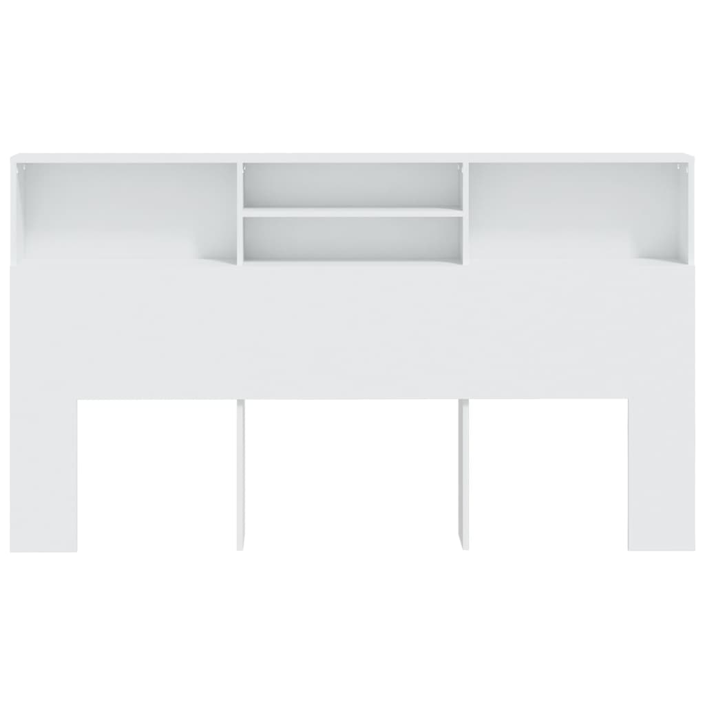 vidaXL Табла за легло тип шкаф, бяла, 180x19x103,5 см