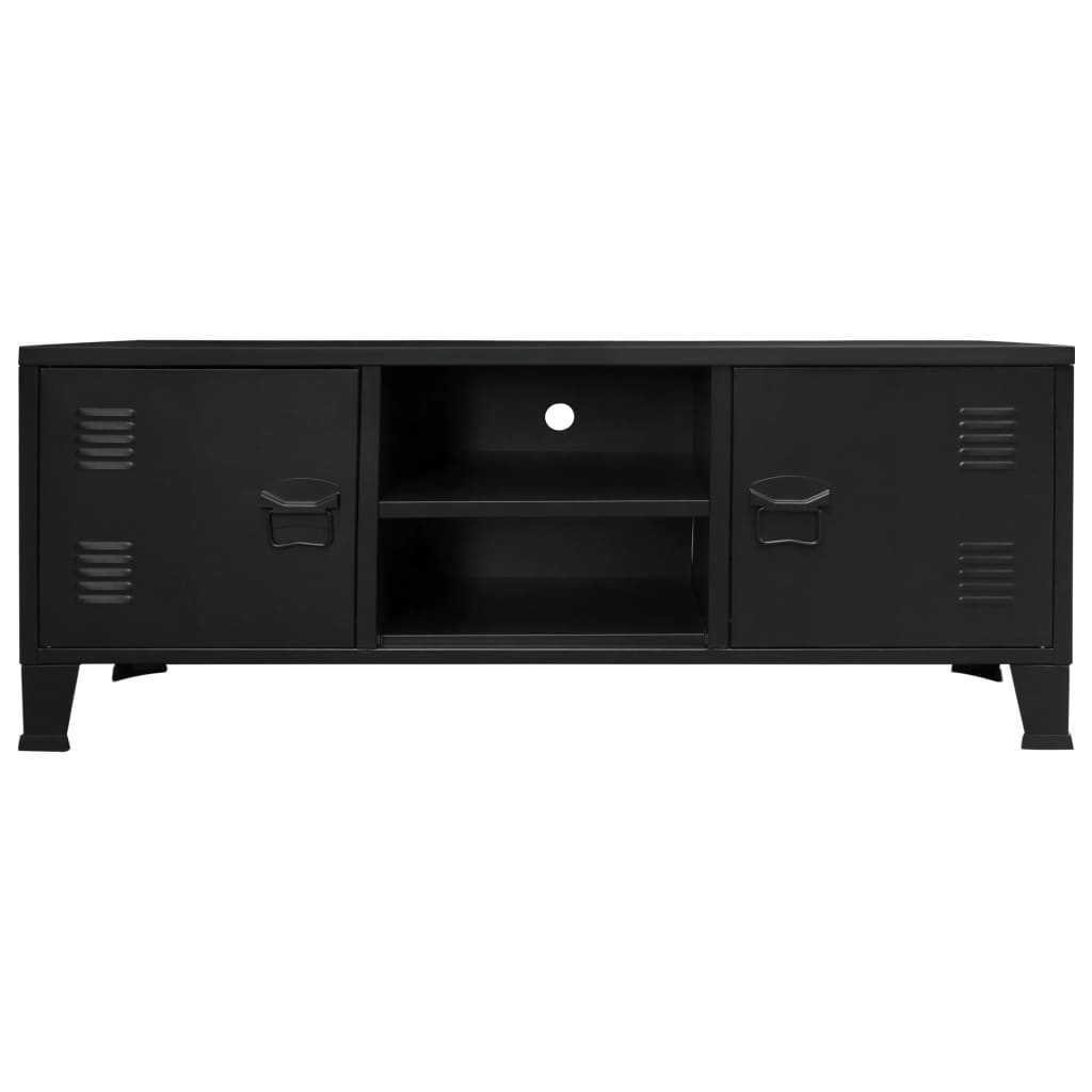 vidaXL ТВ шкаф в индустриален стил, 120x35x48 cм, черен