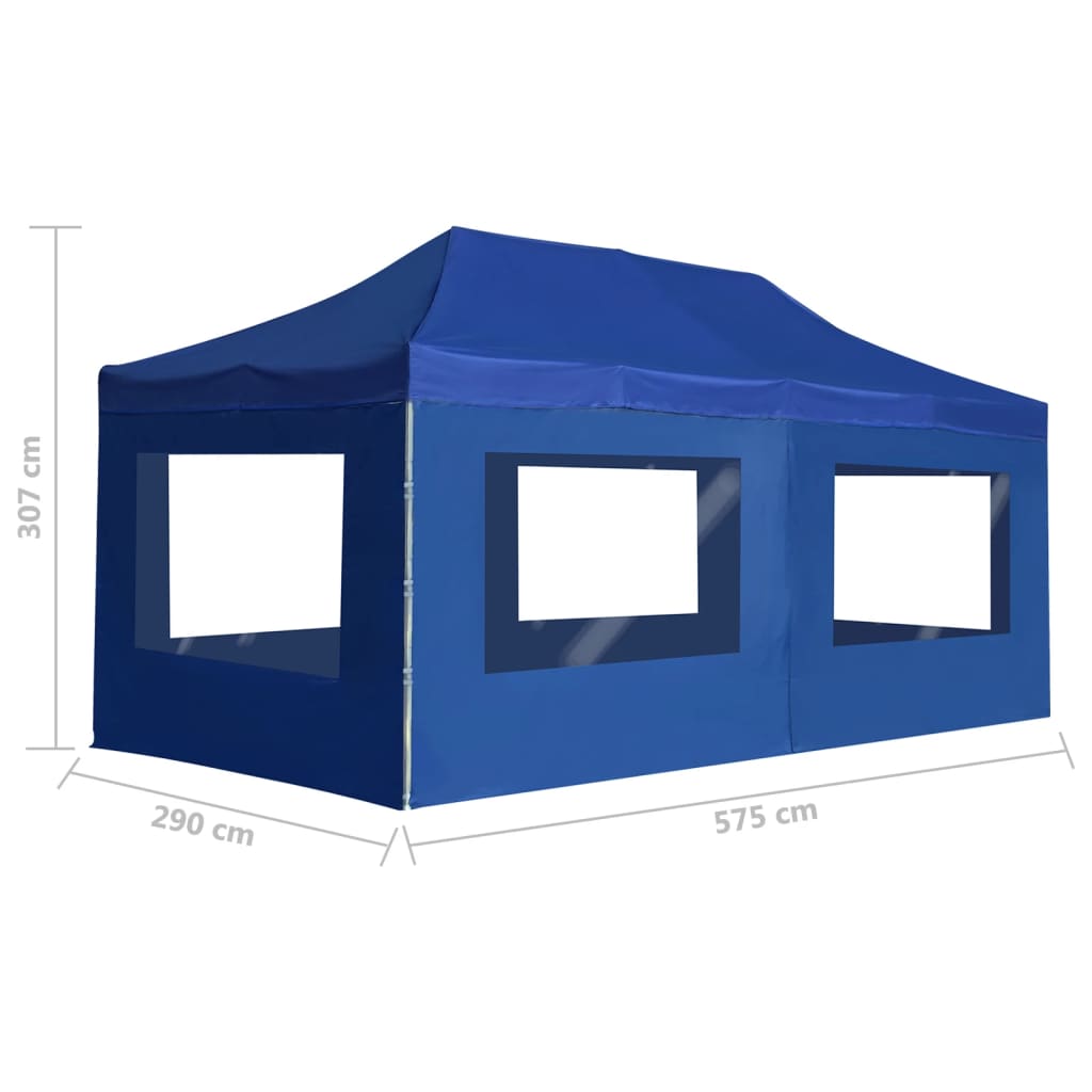 vidaXL Професионална сгъваема парти шатра + стени алуминий 6х3 м синя