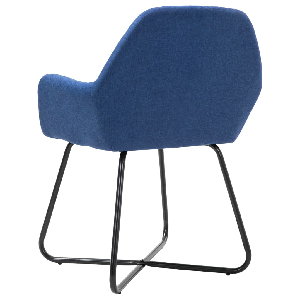 vidaXL Трапезни столове, 2 бр, сини, плат