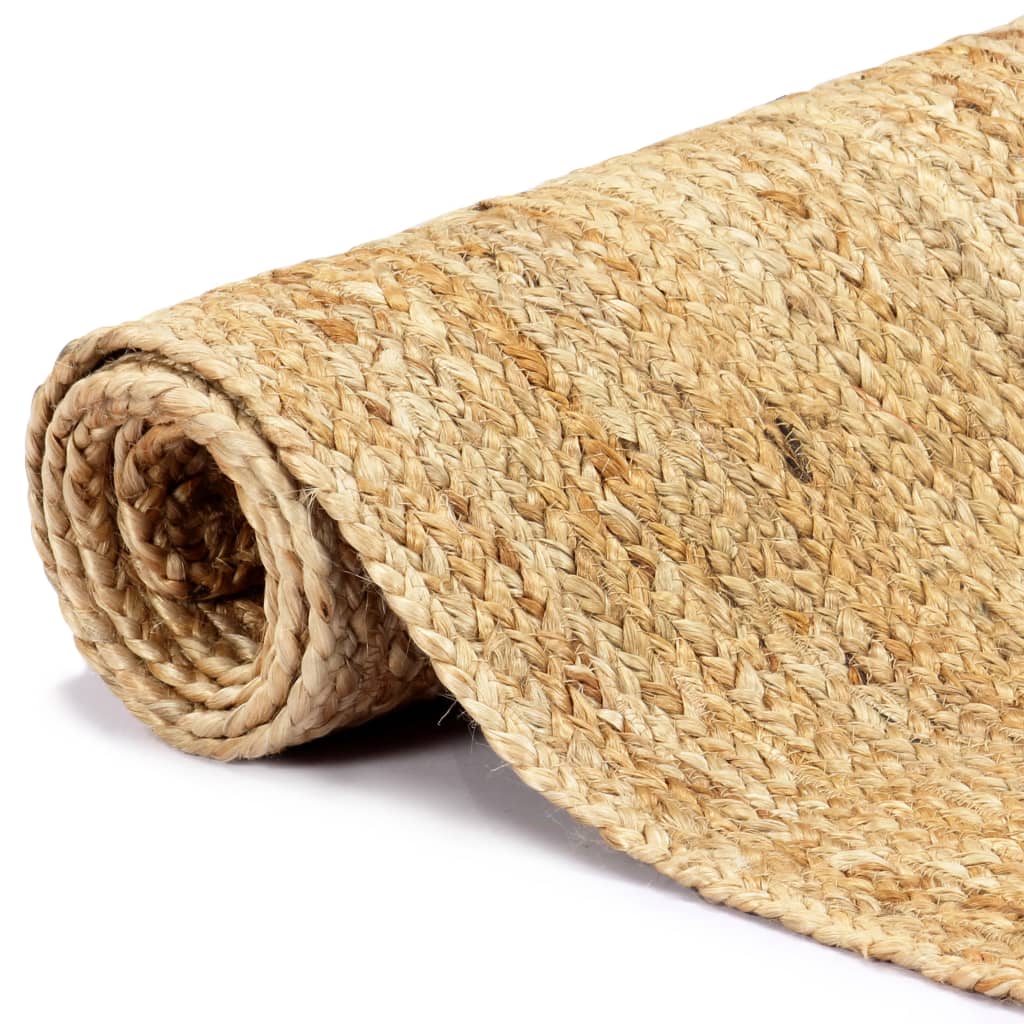 vidaXL Ръчно тъкан килим от юта, естествен цвят, 120x180 см
