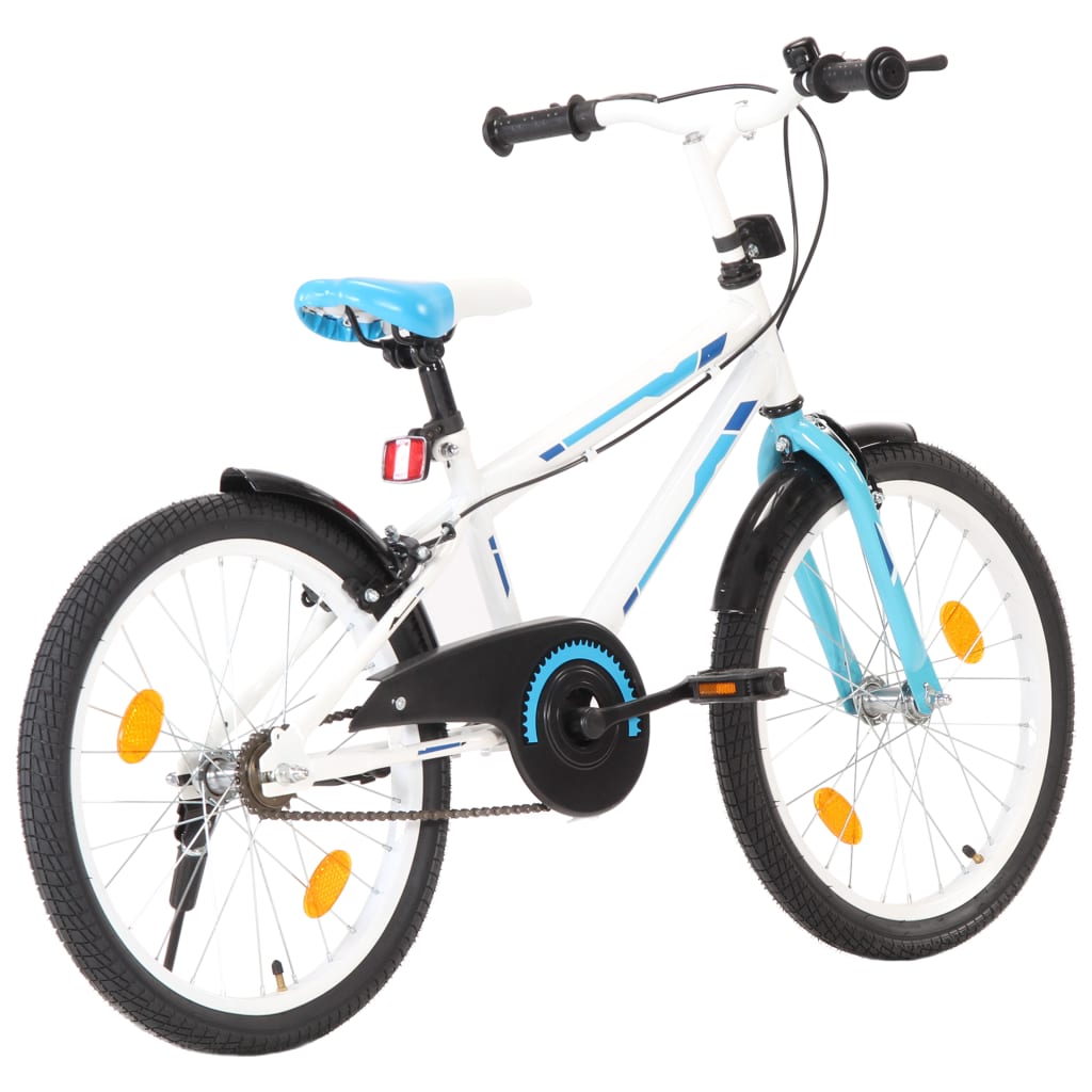 vidaXL Детски велосипед, 20 цола, синьо и бяло