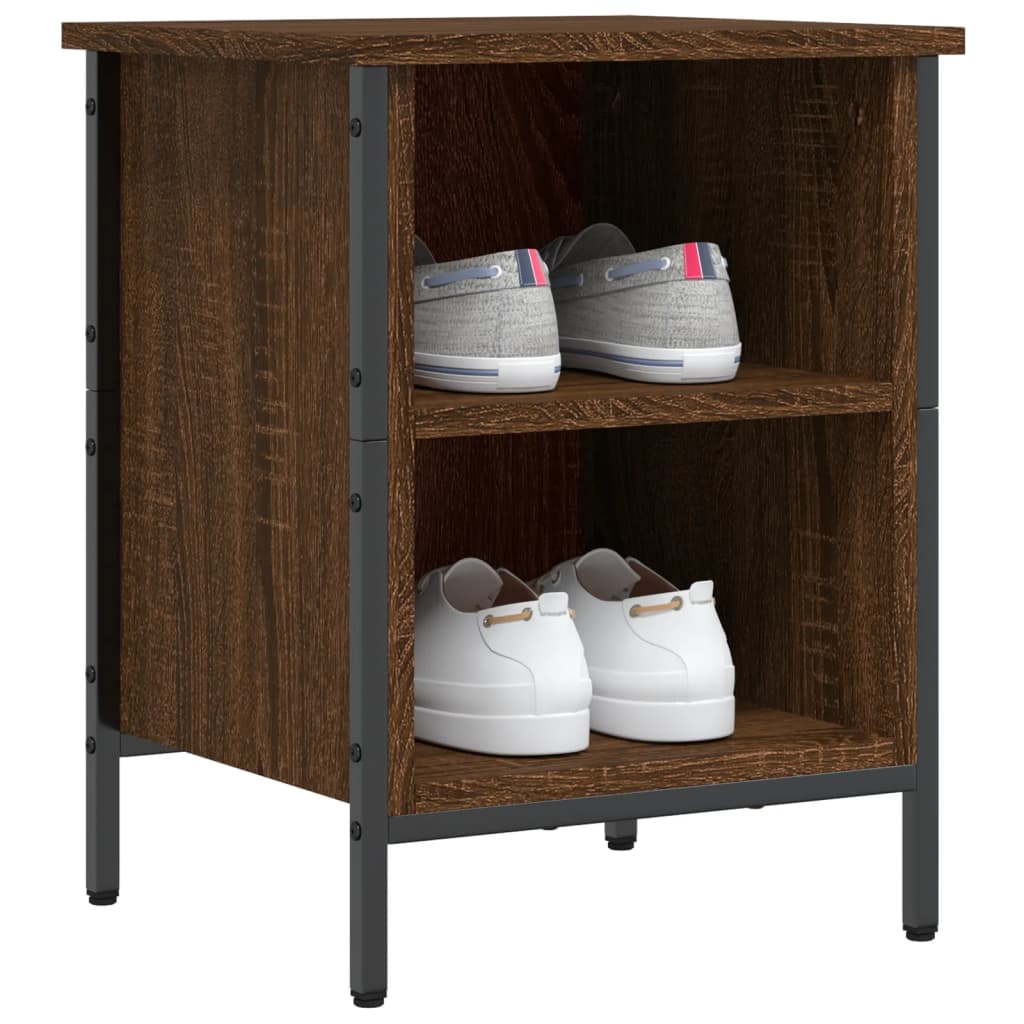 vidaXL Шкаф за обувки, кафяв дъб, 38x35x50 см, инженерно дърво
