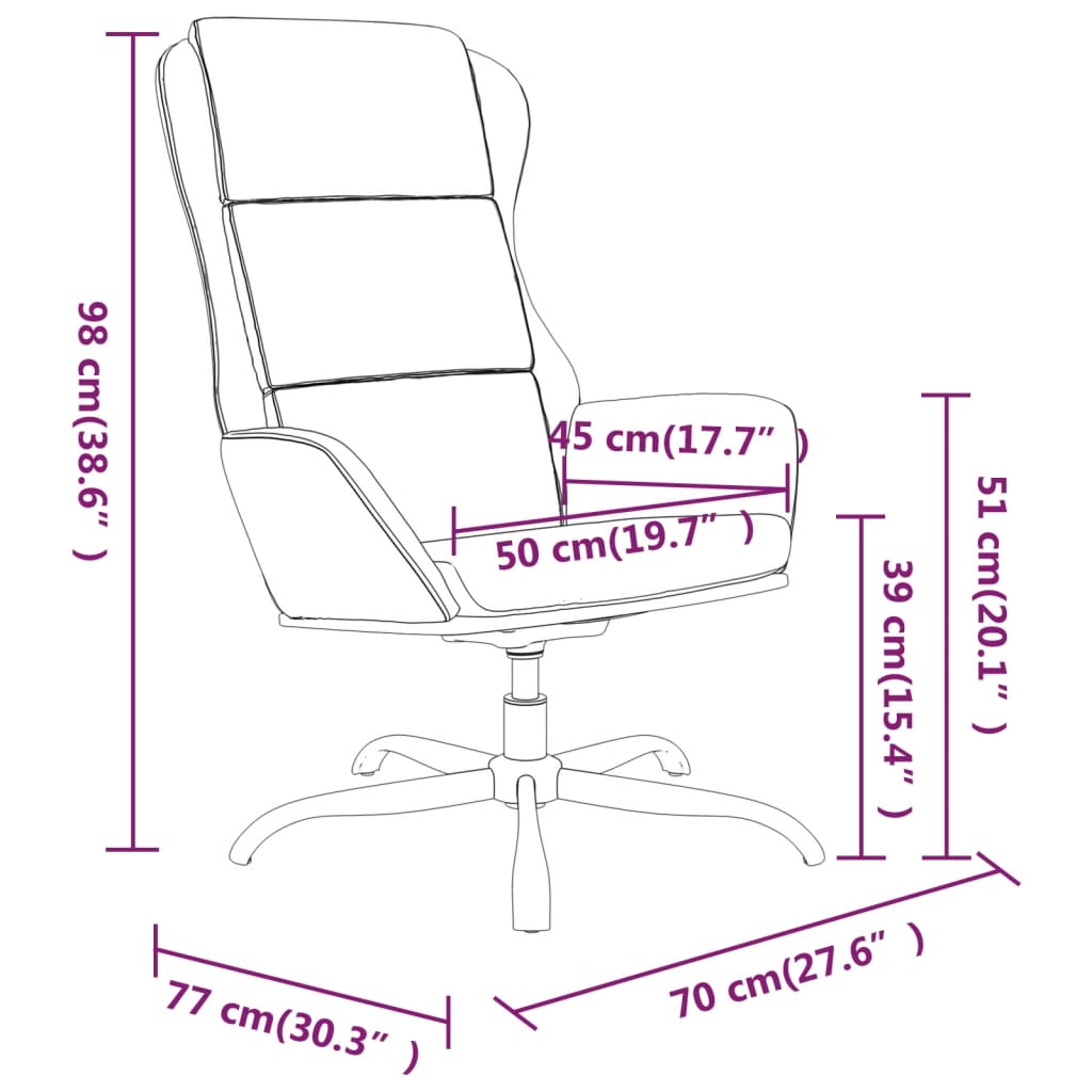 vidaXL Релаксиращ стол с табуретка, кремав, микрофибърен текстил