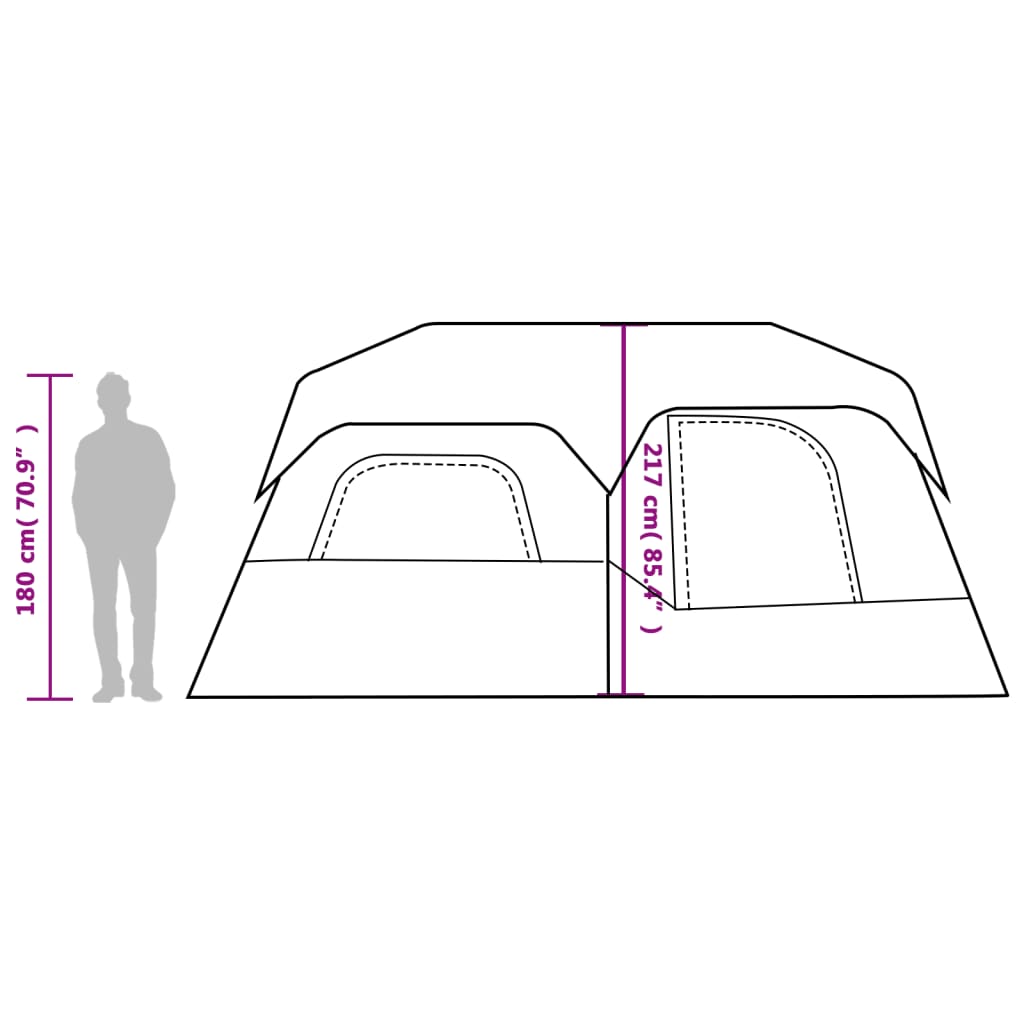 vidaXL Семейна палатка с LED 9-местна светлосиня бързо освобождаване
