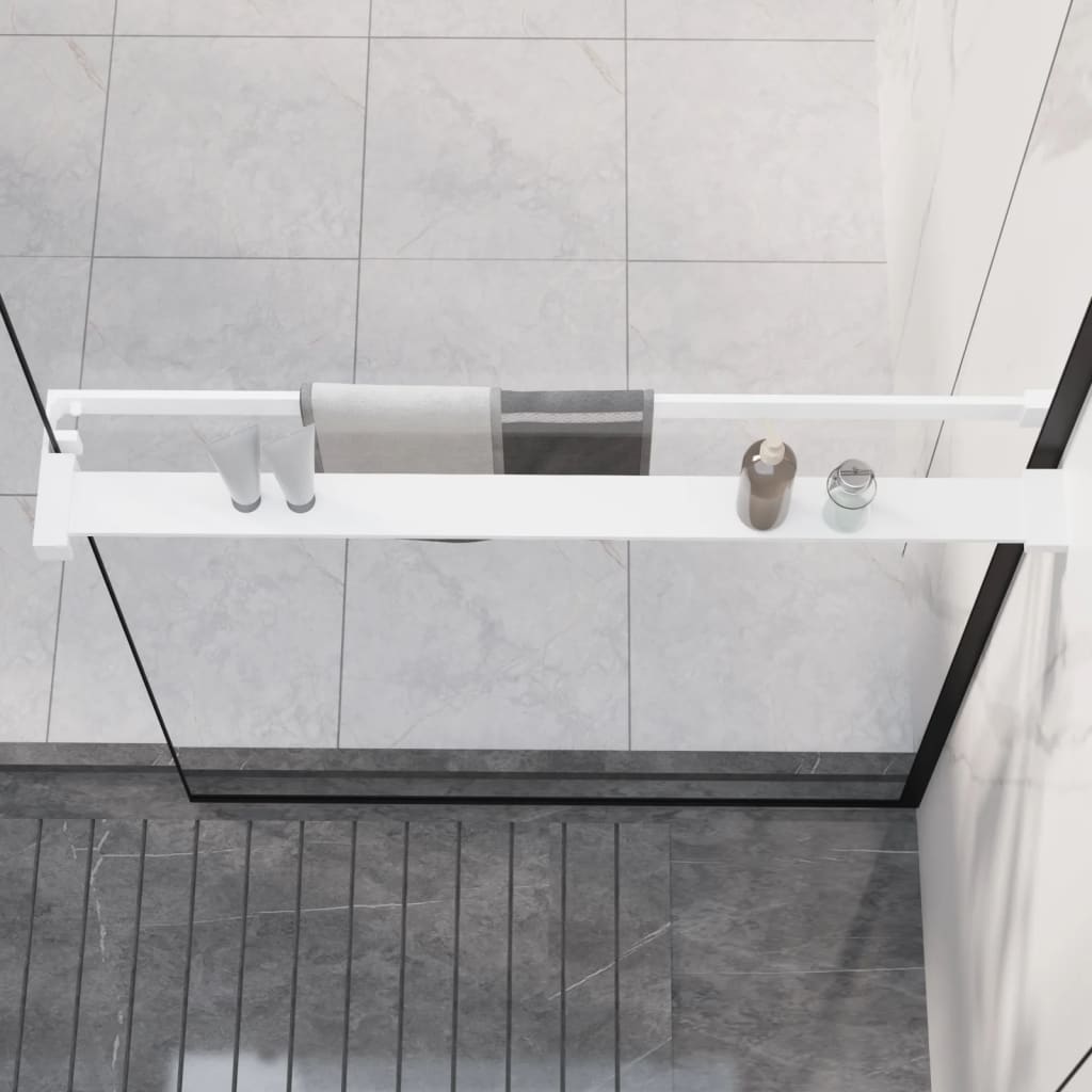 vidaXL Рафт за душ за стена за душ кабина бял 80 см алуминий