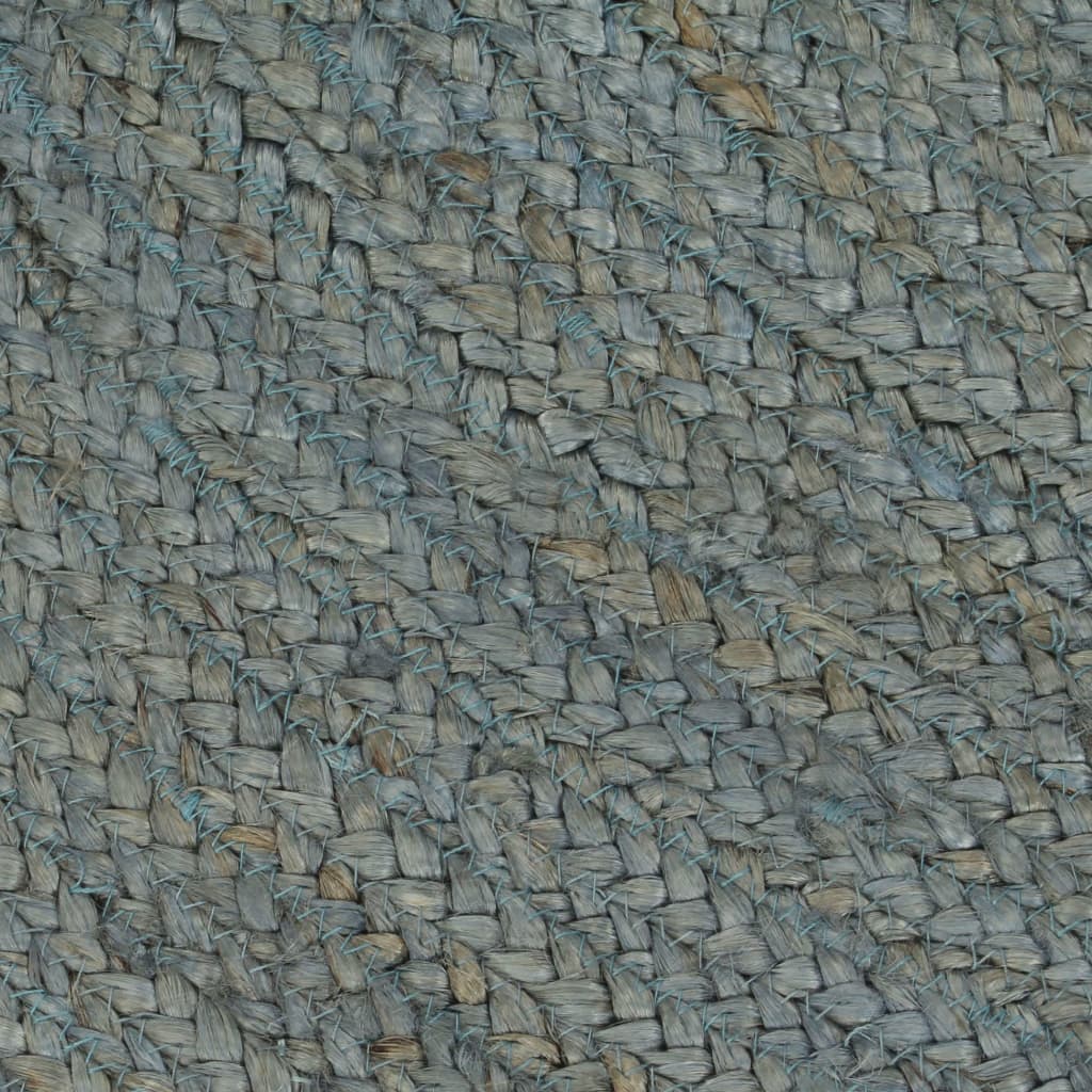 vidaXL Ръчно тъкан килим от юта, кръгъл, 90 см, маслиненозелен