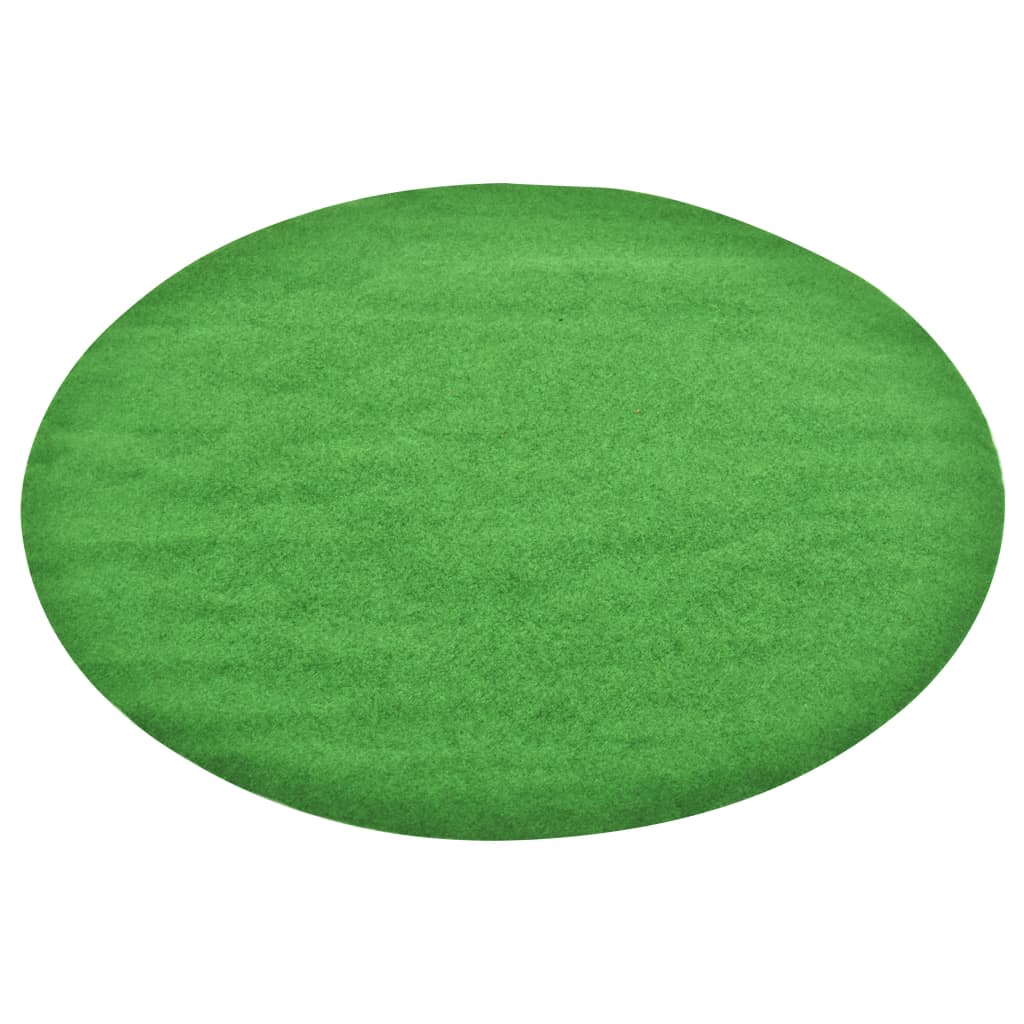 vidaXL Изкуствена трева с шипове, диаметър 170 см, зелена, кръгла
