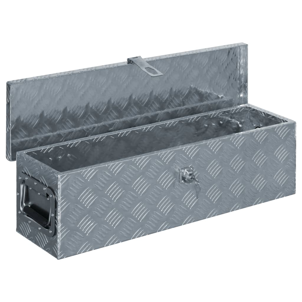 vidaXL Алуминиева кутия, 80,5x22x22 см, сребриста