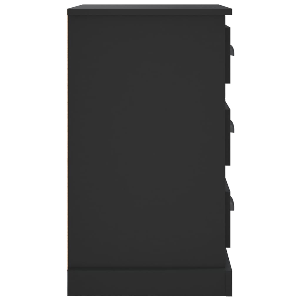 vidaXL Нощно шкафче, черно, 39x39x67 см, инженерно дърво