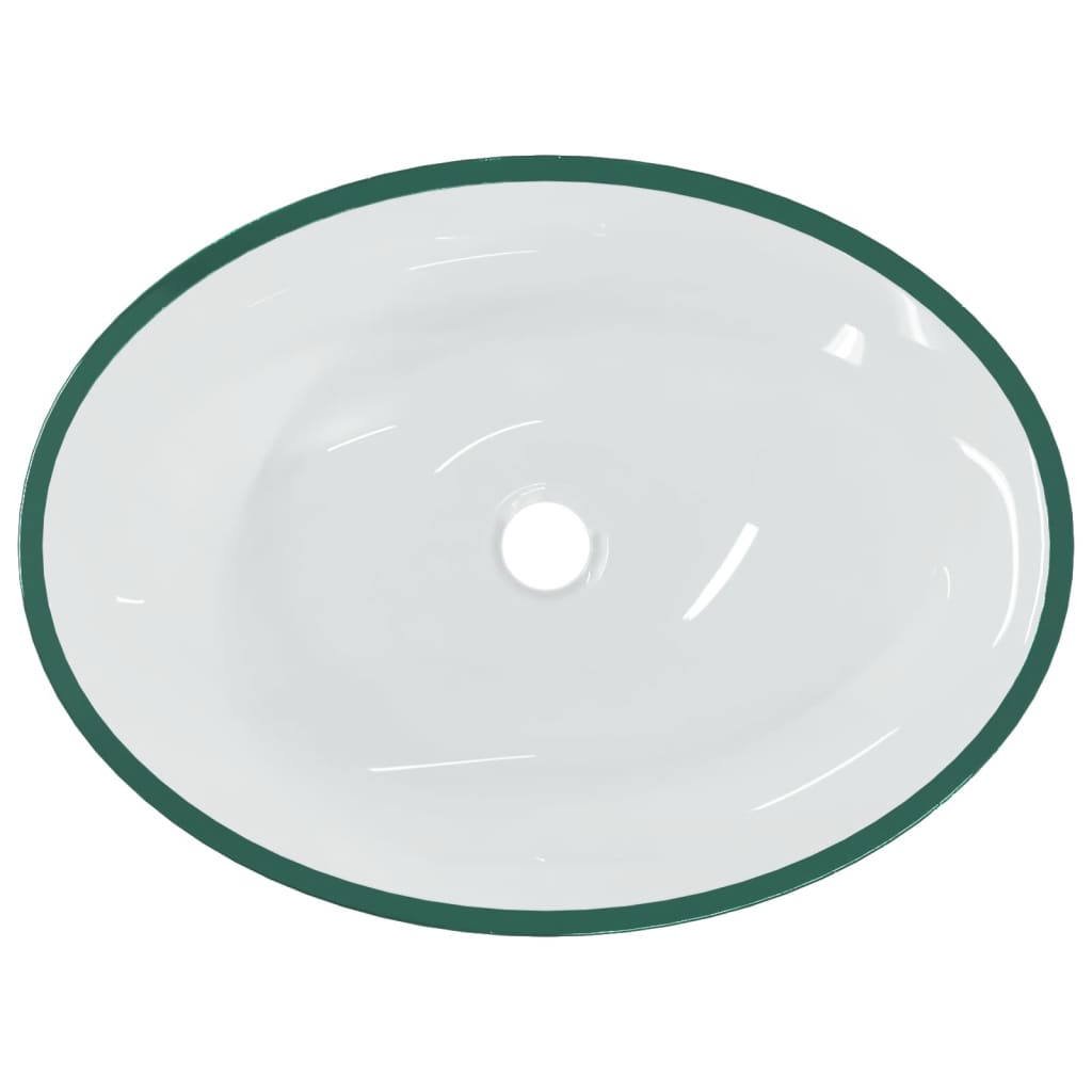 vidaXL Стъклена мивка, 50x37x14 см, прозрачна